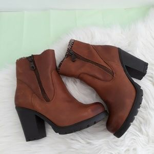 Steve Madden Brown Leather Ankle Boots Sz 9